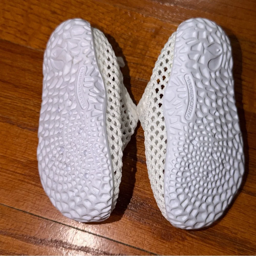Toddler White Mesh Water Shoes | Lightweight Slip-On Pool Beach Shoes | Size 4